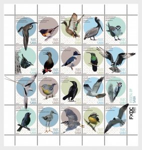 Stamps of Caribbean Netherlands 2019 ( pre order ) -  Birds (Saba) - Miniature S