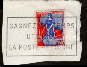 France  #942, Used, Slogan cancel Gagnez du Temps, Utilisez la Poste Aerienne