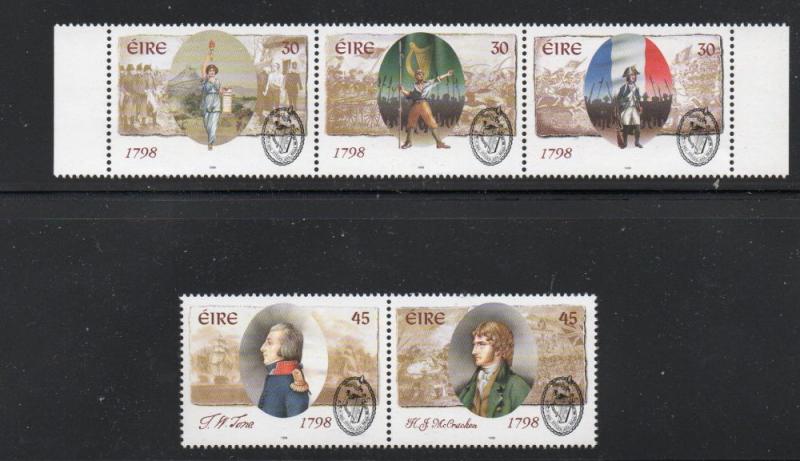 Ireland Sc 1128-32 1998 1798 Rebellion, stamp set mint NH