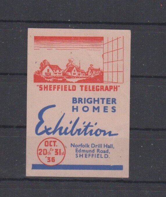 Britain Advertising Stamp- 1936 Sheffield Brighter Homes Exhibition 