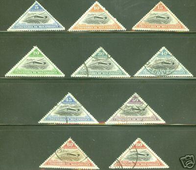 MOZAMBIQUE COMPANY Scott 165-174 Used CTO set of 10 triangle stamps