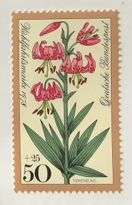 Germany 1978 Scott B555 MNH - 50+25pf,  Forest flowers, Turk's cap lily