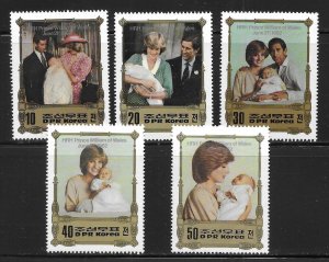 Korea N. 2230-2234 Princess Diana set MNH 2022 Scott c.v. $16