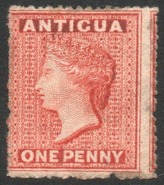 ANTIGUA-1863-67 1d Vermilion with watermark sideways Sg 7b AMM V44464