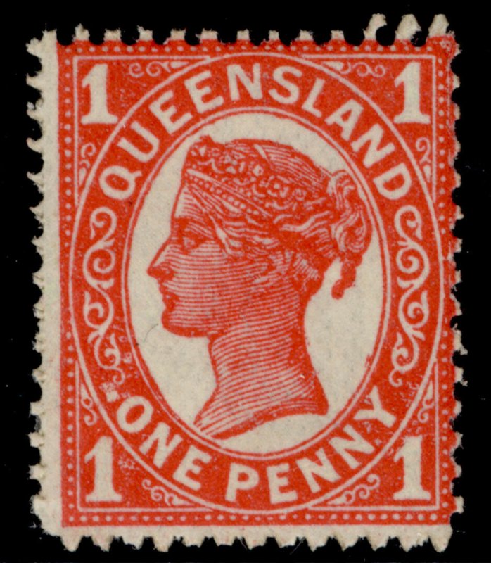 AUSTRALIA - Queensland QV SG233, 1d vermilion, M MINT.