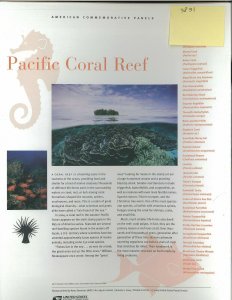 USPS COMMEMORATIVE PANEL #699 PACIFIC CORAL REEF #3831