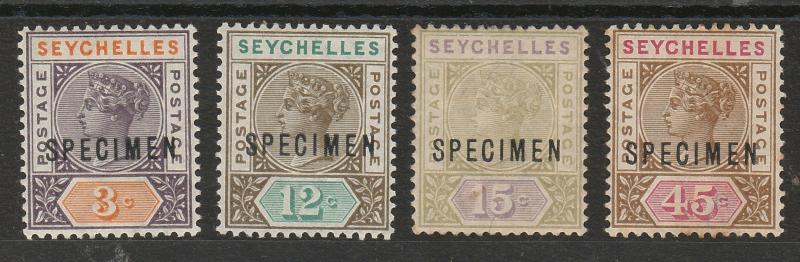SEYCHELLES 1893 QV SET 3C-45C SPECIMEN