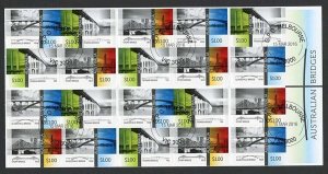 Australia SG4552a Australian Bridges booklet (SB547) pane Fine Used