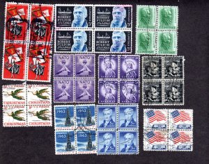 US Blocks of 4. Lot of 10, used. Lot 220312-07