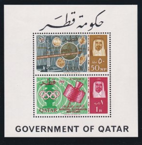 Qatar # 68a, ITU Centennial, Perf Souvenir Sheet, NH, 1/2  Cat.