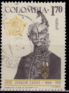 Colombia, 1967, Airmail, Famous Colombian Jose Joaquin Casas, 1.70p, used