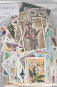 Collection of over 240 different stamps Far East  Countries