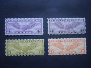 1930-34 #C12 C16 C17 C19 Winged Globe Issues MNH OG F/VF  CV $32.50 #1b