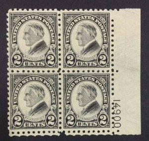 MOMEN: US STAMPS #612 PLATE BLOCK MINT OG LH LOT #75499