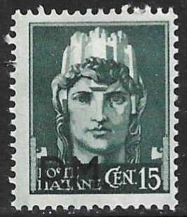 ITALY 1943 15c Italia with PM Overprint Military Stamp Sc M3 MH