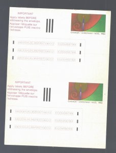CANADA 2-ST MINT NH PANE OF 2, RARE MIS-CUT OF LABELS ON BACKING BS28950A