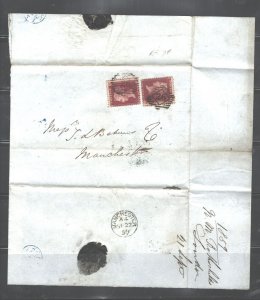 G.BRITAIN S.G.#7;C-A &C-P; from MANCHESTER to EAST LONDON SEPT 22 1859