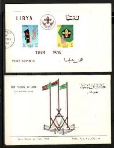 Libya, Scott cat. 253 A. Scouts of Libya s/sheet. Souvenir Folder. First Day. ^