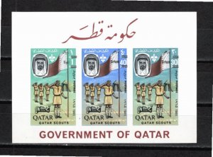 Qatar 1966 MNH Sc 113E-G IMPERFORATE Souvenir Sheet