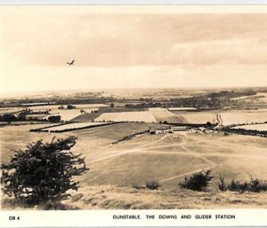 GB RP Postcard Aviation GLIDER Dunstable Downs Real Photo 1957{ex Slater}PG110