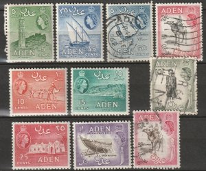 Aden 1953-56 Sc 48a/60 partial set MLH*/used