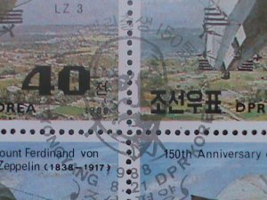 ​KOREA-1988-SC#2766- 150TH ANNIV:BIRTH OF VAN ZEPPELIN CTO-MINI SHEET- VF