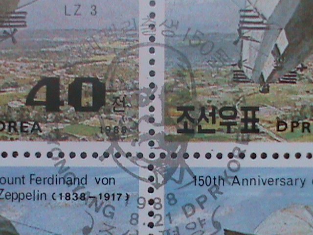 ​KOREA-1988-SC#2766- 150TH ANNIV:BIRTH OF VAN ZEPPELIN CTO-MINI SHEET- VF
