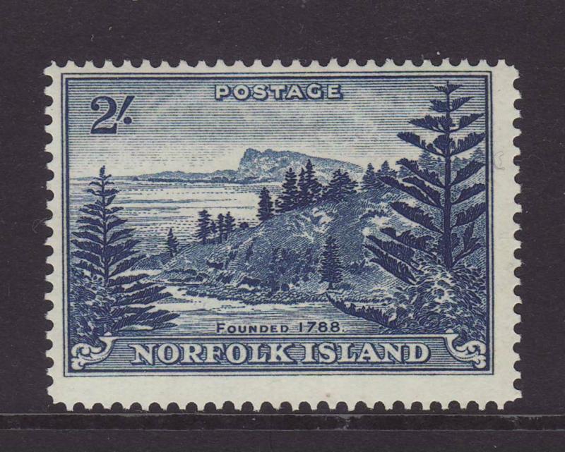 1959 Norfolk Is 2/- Deep Blue Mounted Mint SG12A