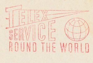 Meter top cut Germany 1965 Telex Service - Round the World