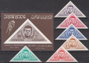 Jordan Scott 457-62 + 462a footnote S/S (Kennedy) - Catalog Value $39.50