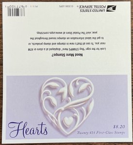 4151a LOVE Silver Hearts MNH Sheet of 20 41 c stamps FV $8.20 GREAT FOR WEDDINGS