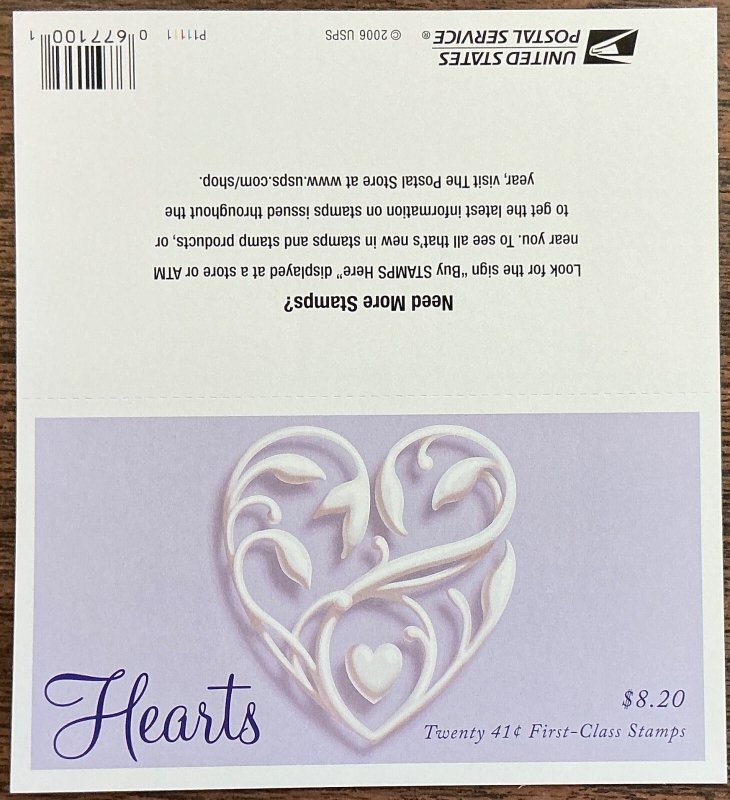 4151a LOVE Silver Hearts MNH Sheet of 20 41 c stamps FV $8.20 GREAT FOR WEDDINGS