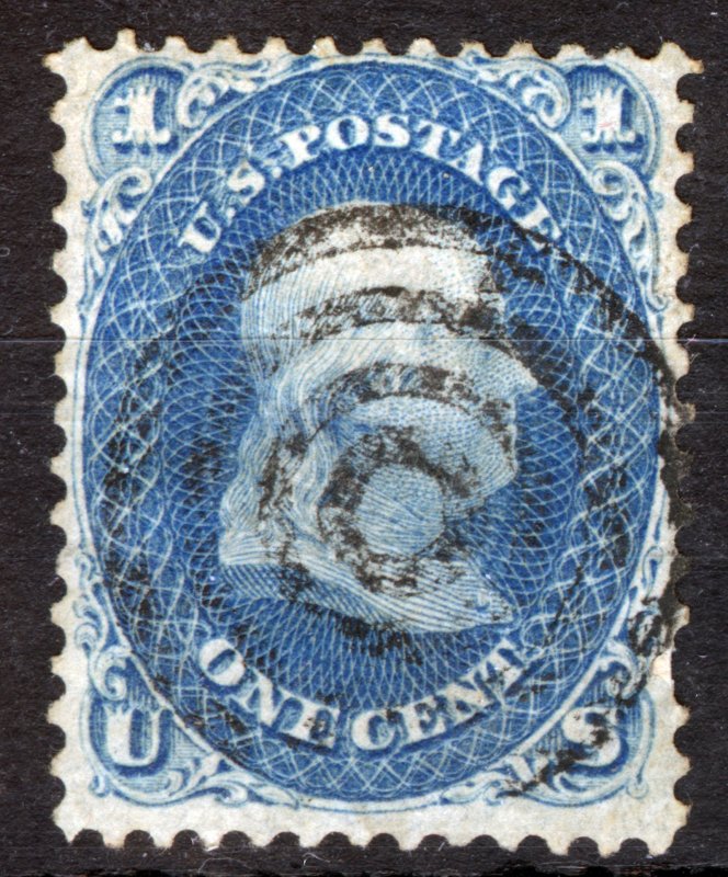USA-STAMP, 1861 Benjamin Franklin 1c, Dark Blue, Sc #63