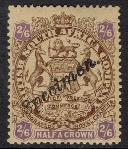 RHODESIA 1896 ARMS SPECIMEN 2/6