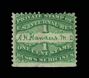 GENUINE #RS86b PRIVATE DIE A.H. FLANDERS MEDICINE PRINTED ON SILK PAPER #14431