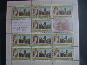 ​MONTSERRAT-1978 SC#387-25TH ANNIV: CORONATION OF QUEEN ELIZABETH II MNH SHEET