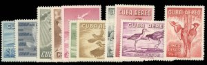 Cuba #C136-146 Cat$72.90, 1956 Birds, complete set, never hinged
