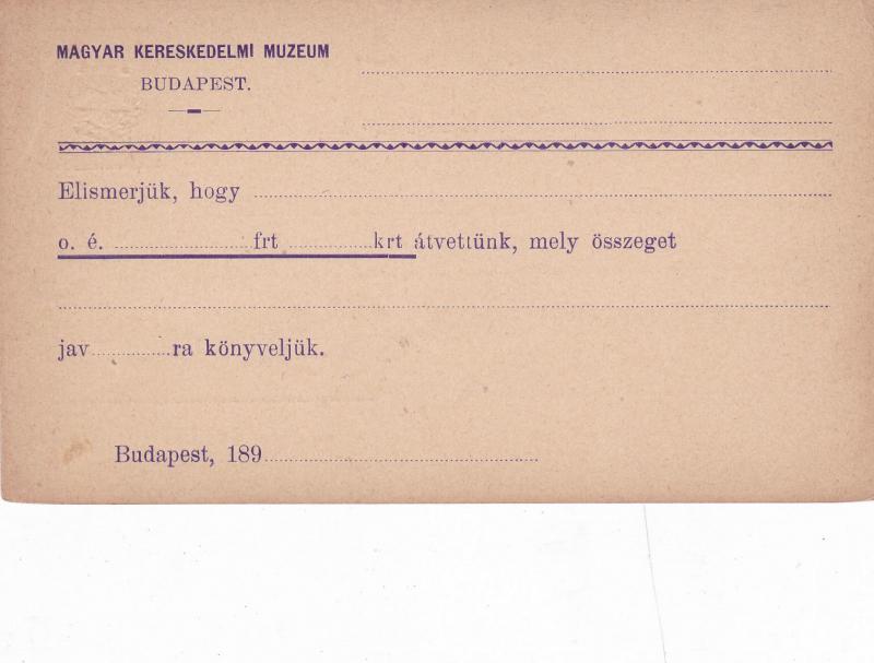 Hungary Kereskedelmi Museum 2Heller Prepaid Postcard Unused VGC