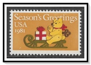 US #1940 Christmas Felt Bear MNH