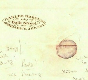 Channel Islands JERSEY FORWARDING AGENT Cover Superb FAC 1841 Hamburg  72b