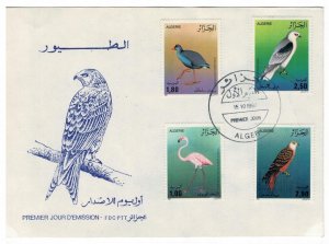 Algeria 1987 FDC Stamps Scott 849-852 Birds Flamingo Falcon