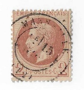 France Sc #30 2c red brown used with SON CDS VF