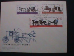 ​POLAND-1965 SC#2966 FDC HORSE DRAWN CARRIAGES-LANCUT MUSEUM-MINT FDC VF