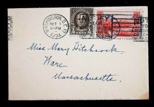 US #741,561 Philatelic Oddity 2 Cancels same Day-Different times