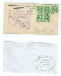 US 705 1932 Cover carried on the USS Akron airship May 6-11, 1932 Coast to Coast Flight between Lakehurst, NJ - San Diego, CA wi