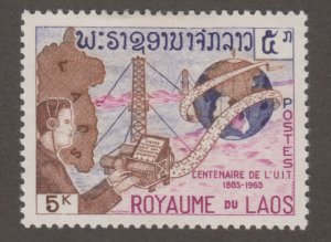 Laos 109 Telewriter, Map of Laos and Globe 1965