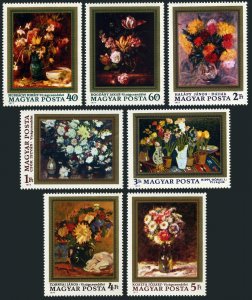 Hungary 2478-2484. Michel 3192-3198. Flowers, by Hungarian painters, 1977.