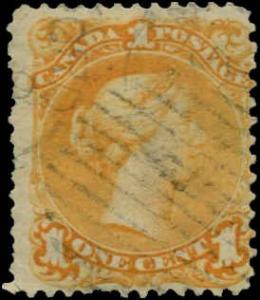 Canada SC# 23 Victoria 1c no wmk Light Cancel SCV $225.00