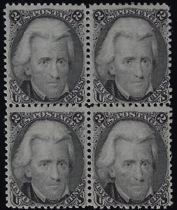 Scott #73 - $1,995.00 – Fine-OG-LH – Block of 4 – Very Scarce Black Jack Block