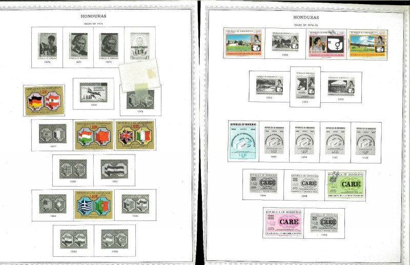 Honduras 1961-1988 M & U Hinged & in Mounts on a Variety of Remaindered Pages